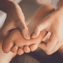 two finger pressing deep for quality foot Massage